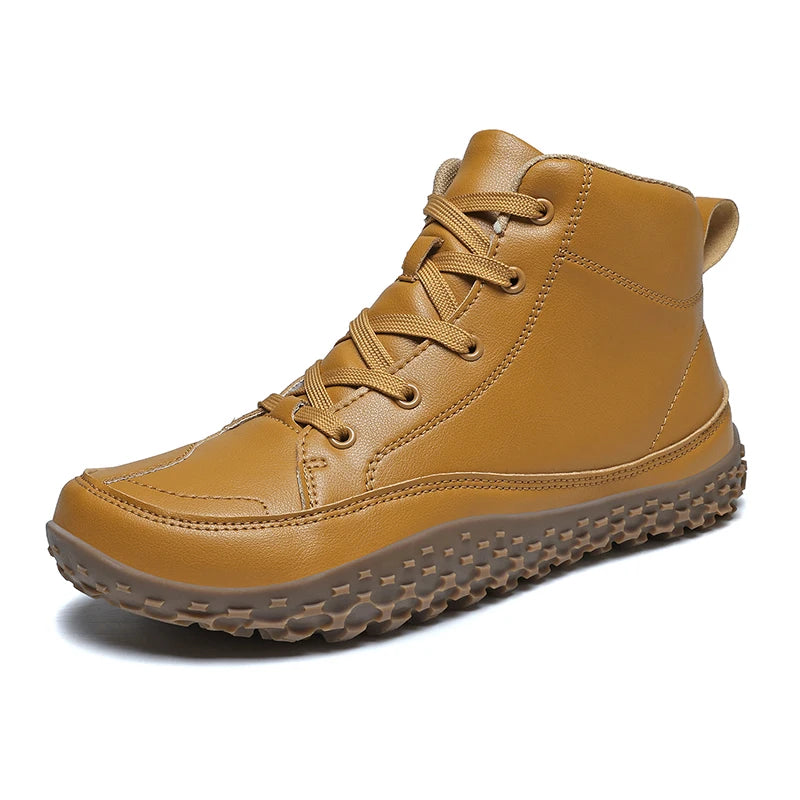 Zero Drop Barefoot Hiking Boots – Wide Toe Mid-Top Waterproof Barefoot Hiking Boots PRIMED 48 YELLOW