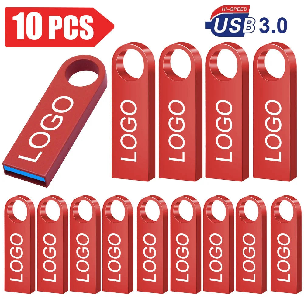 10-Pack Metal USB 3.0 Flash Drives 8GB–128GB High Speed USB Flash Drive PRIMED 16 GB Red USB 3.0