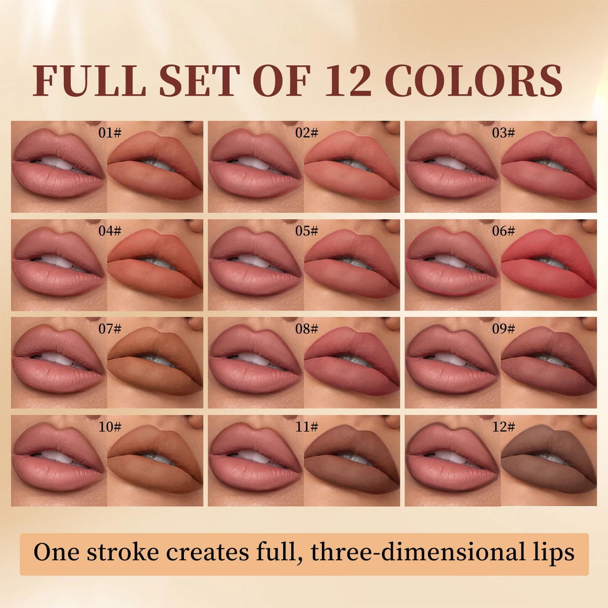 QiBest 12-Color Matte Lip Liner Set – Waterproof Nude Pencils Lip Liner Set PRIMED