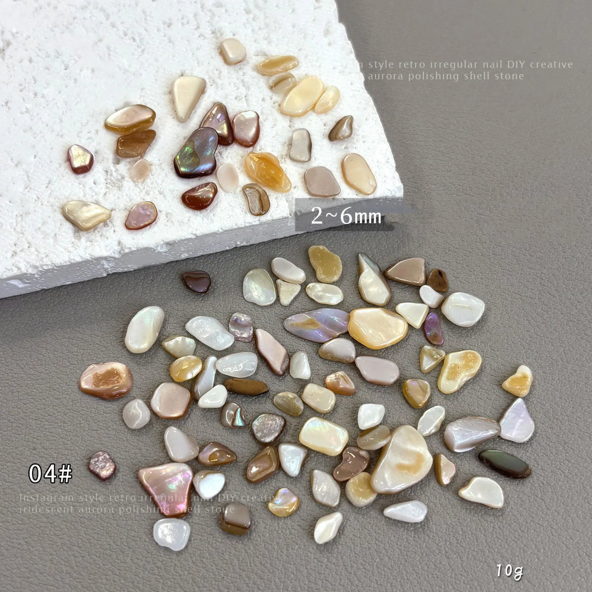 Natural Abalone Shell Nail Charms | Aurora Flatback Stones