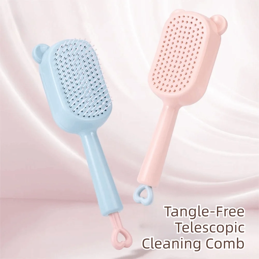 Self-Cleaning Retractable Hair Brush & Scalp Massage Comb Hair Brush Comb PRIMED