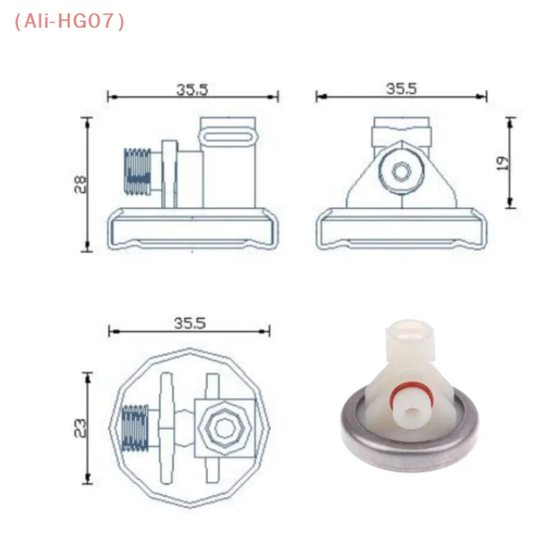 Coffee Machine Membrane Pressure Regulator D4 to G1/8 Pump Valve