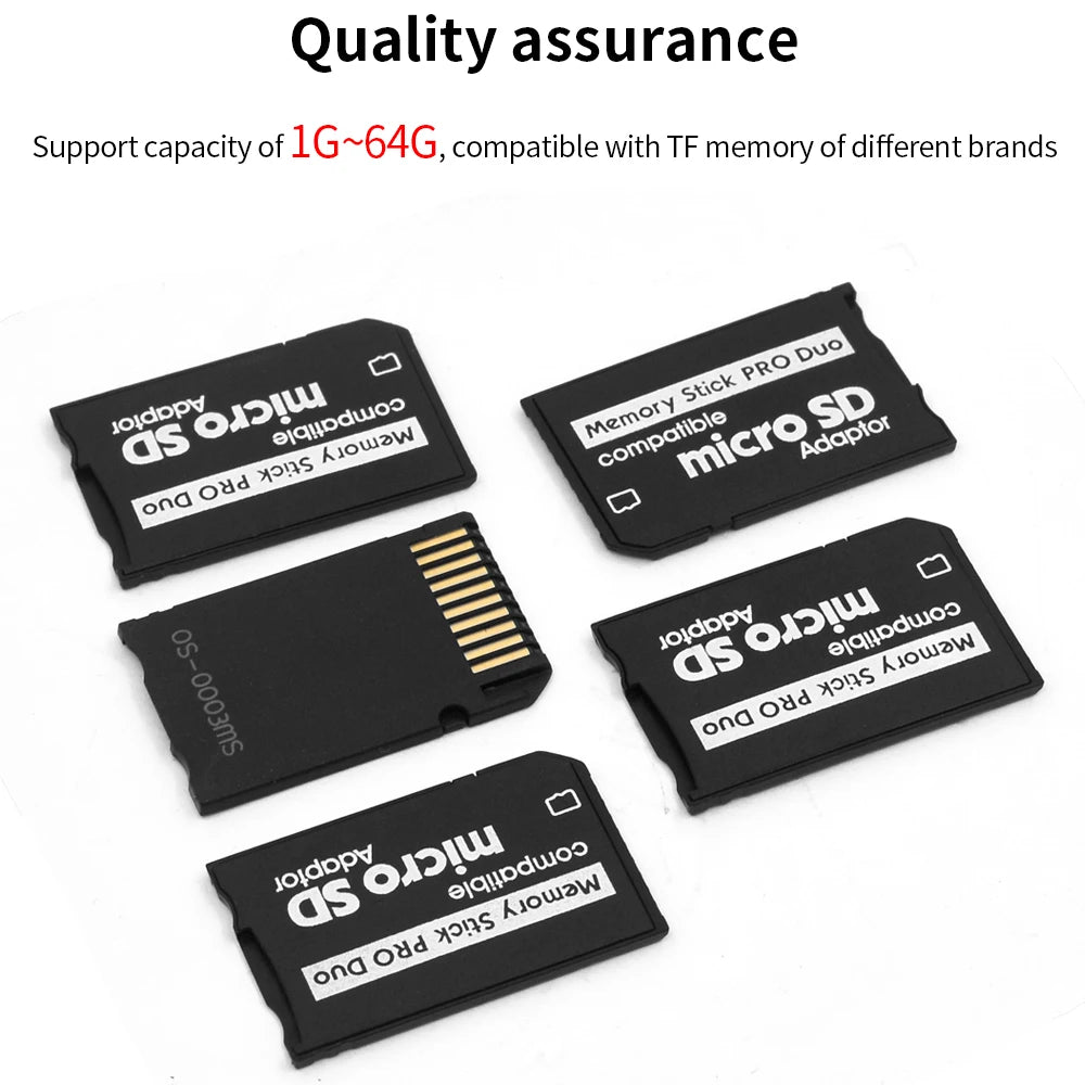 TISHRIC MicroSD TF to MS Pro Duo Adapter for Sony PSP PSV 64GB Memory Card Adapter PRIMED
