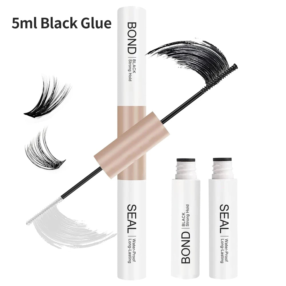 NICOO 2-in-1 Bond & Seal Eyelash Glue | Waterproof Lash Adhesive Eyelash Adhesive PRIMED gold-5m black