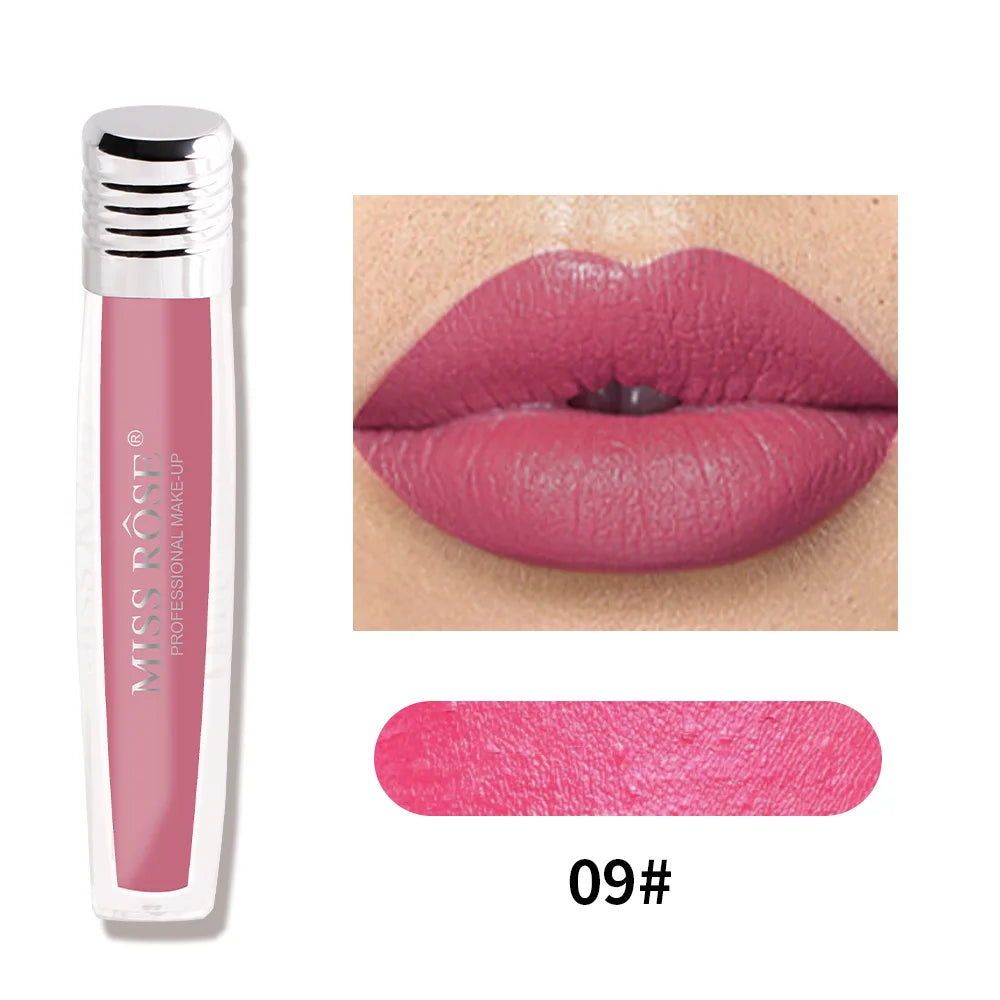 MISS ROSE Velvet Matte Longwear Lipstick & Pearl Lip Glaze Matte Lip Glaze PRIMED M6701-001V-09