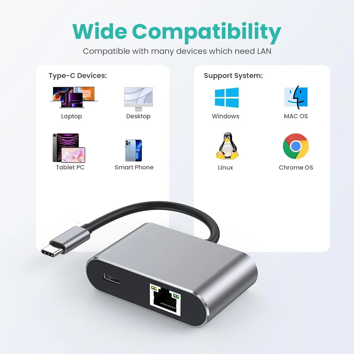 USB-C 2.5Gbps Ethernet Adapter | Driver-Free RJ45 Network Card USB-C Network Adapter PRIMED