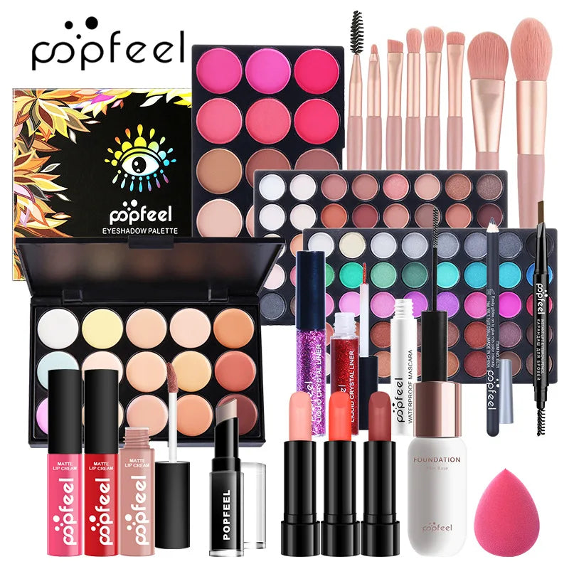 Popfeel All-in-One Makeup Kit – Full Cosmetics Set for Women Makeup Gift Set PRIMED