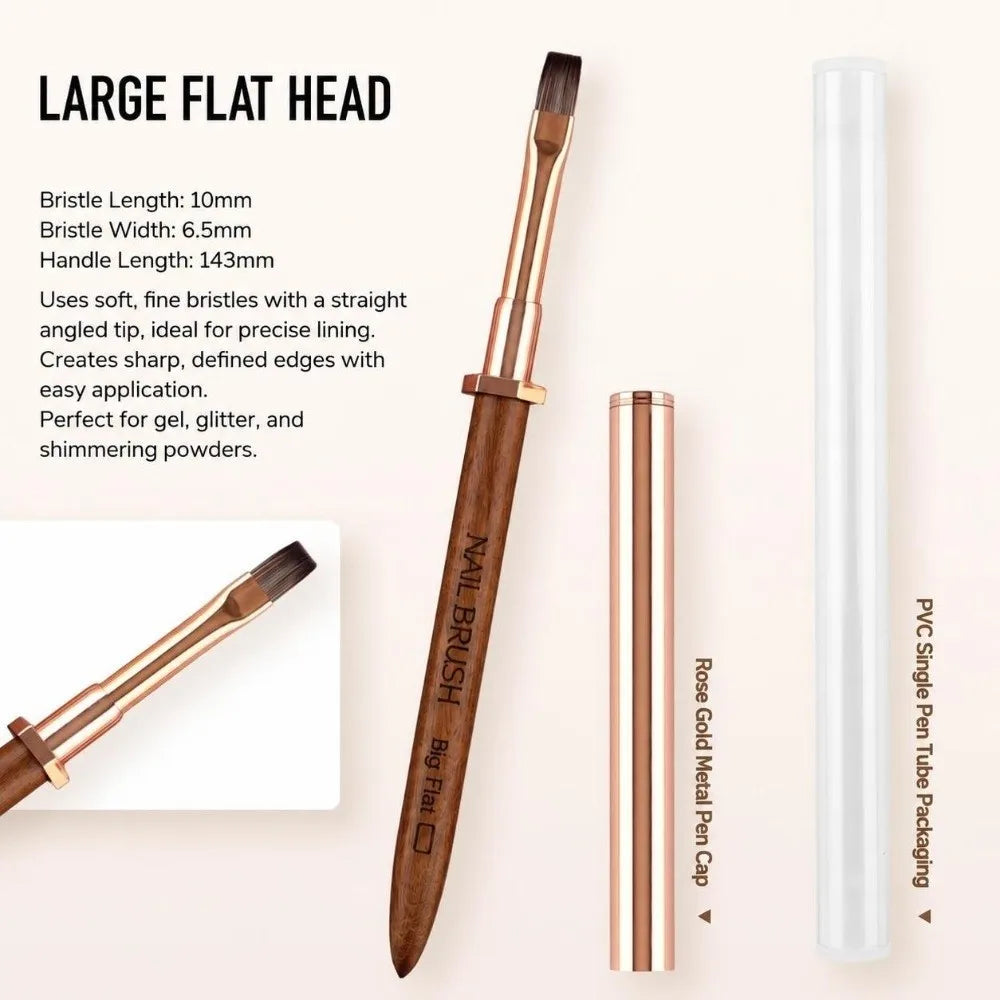 Sandalwood Handle Nail Art Detail Brush – Portable Nail Pen