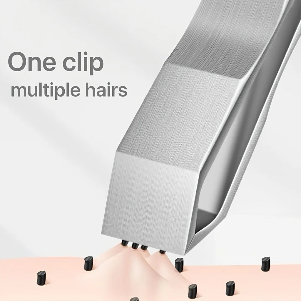 Wide Flat Mouth Stainless Steel Eyebrow & Beard Tweezers