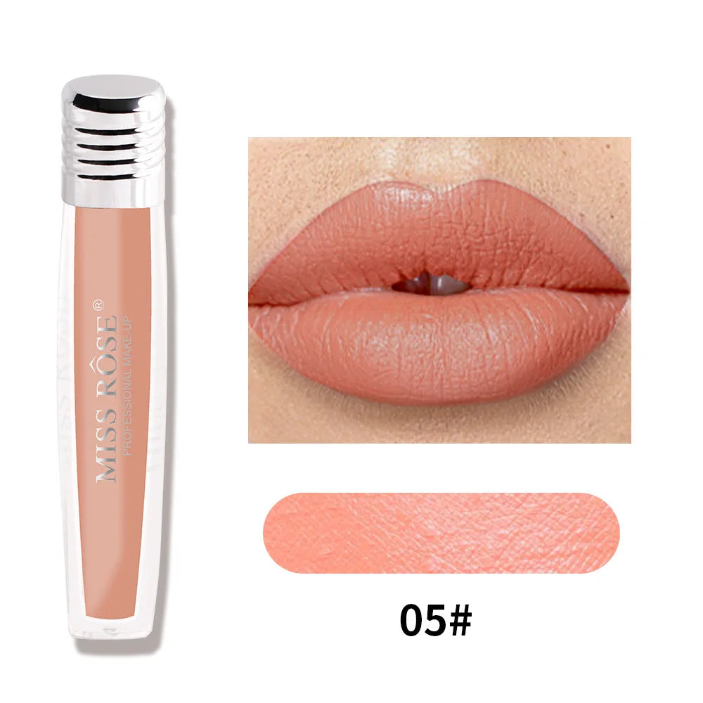 MISS ROSE Velvet Matte Longwear Lipstick & Pearl Lip Glaze Matte Lip Glaze PRIMED M6701-001V-05