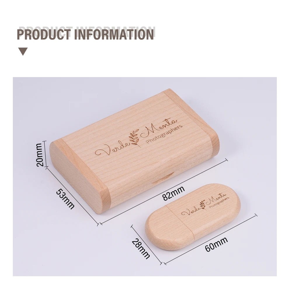 50-Pack Wooden USB Flash Drives | Custom Logo | 4GB–128GB USB Flash Drive PRIMED