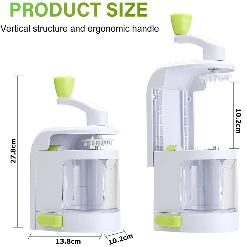 LMETJMA 4-in-1 Vegetable Spiralizer | Rotating Blade Slicer Vegetable Spiralizer PRIMED
