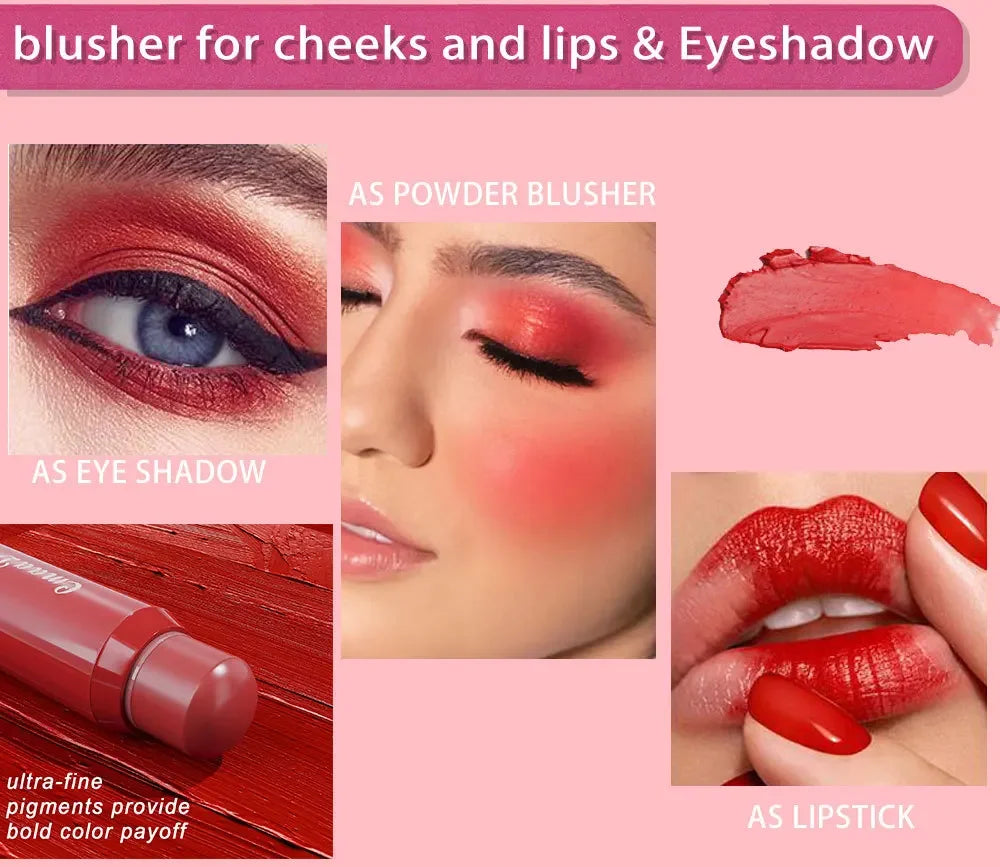 CmaaDu Tinted Blush & Lip Stick – Long-Lasting Moisturizing Blush & Lip Stick PRIMED