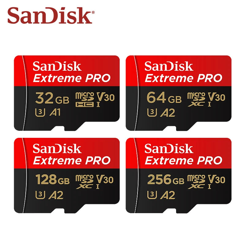 SanDisk Extreme Pro Micro SD Card 256GB 128GB 64GB 32GB A2 V30