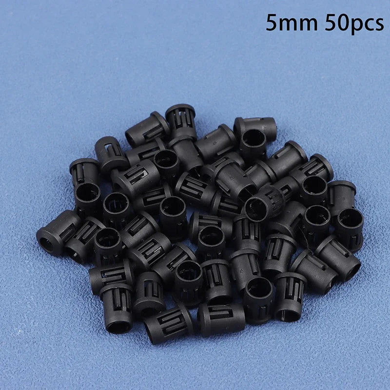 50Pcs 5mm LED Holder Socket Bezel Clip – Black Plastic Mount LED Holder Socket PRIMED