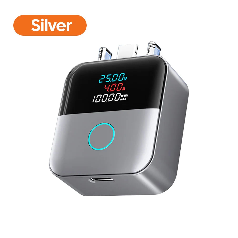 140W USB-C Auto Cut-Off Charger Adapter with Digital Display USB-C Charger Adapter PRIMED Silver