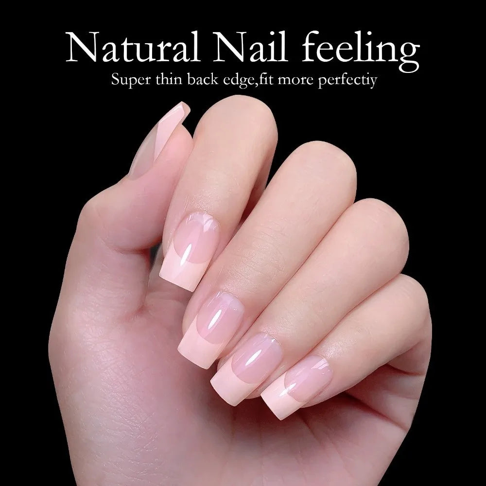 120Pcs French Style False Nails – Mixed Size Full Cover Tips