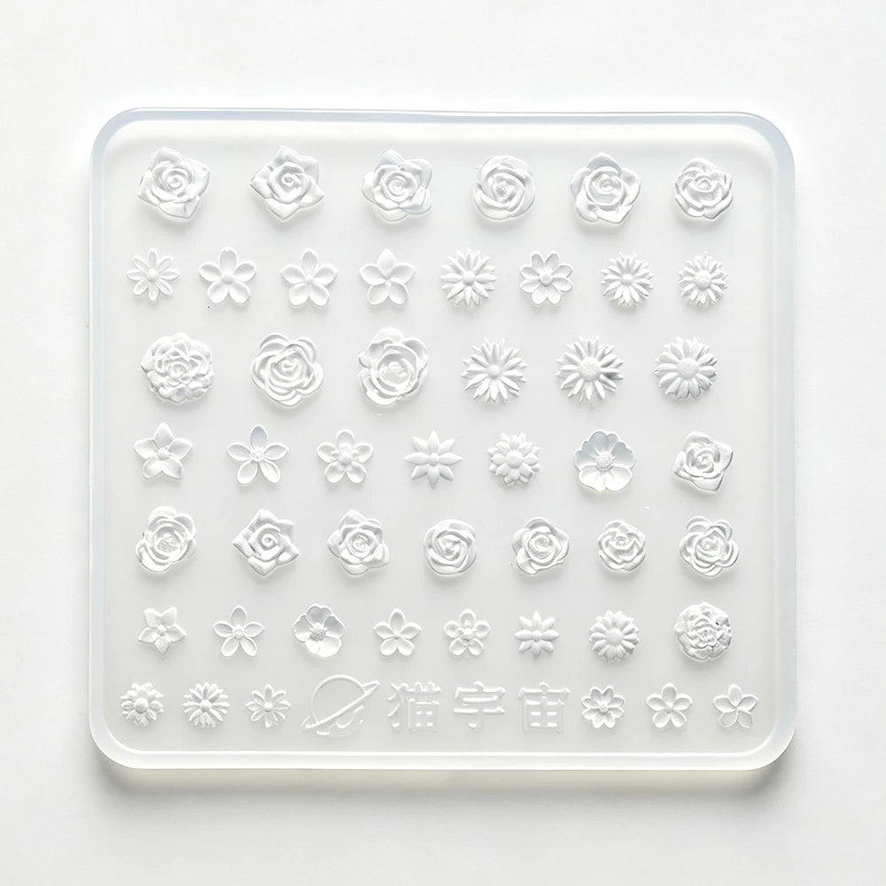 3D Floral Silicone Nail Art Mold – Rose & Mixed Flower DIY