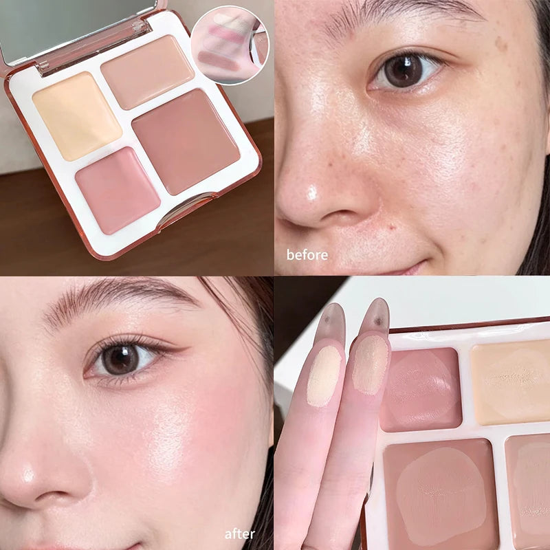4-Color Contour & Highlight Bronzer Palette | 3D Face Sculpt Contour Bronzer Palette PRIMED 4 color 9g