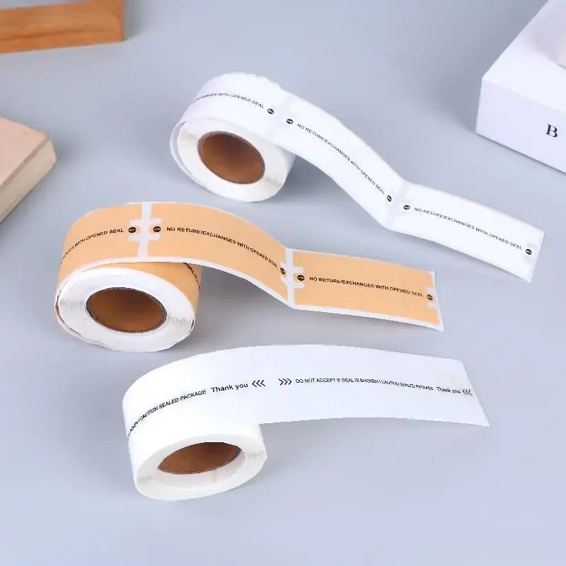 100/150Pcs Tamper-Evident Kraft Paper Security Seal Labels