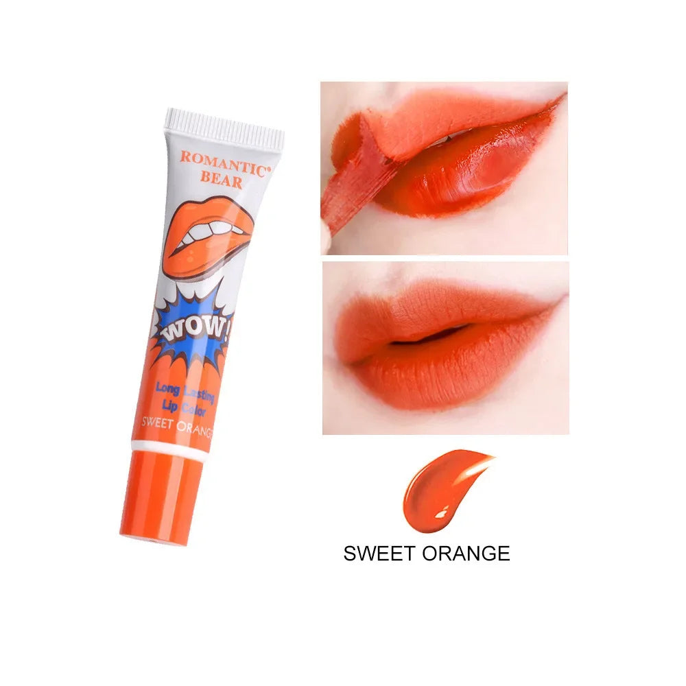 Peel-Off Liquid Lip Tint – 6 Colors Waterproof Matte Gloss Peel-Off Lip Tint PRIMED 05 Sweet Orange