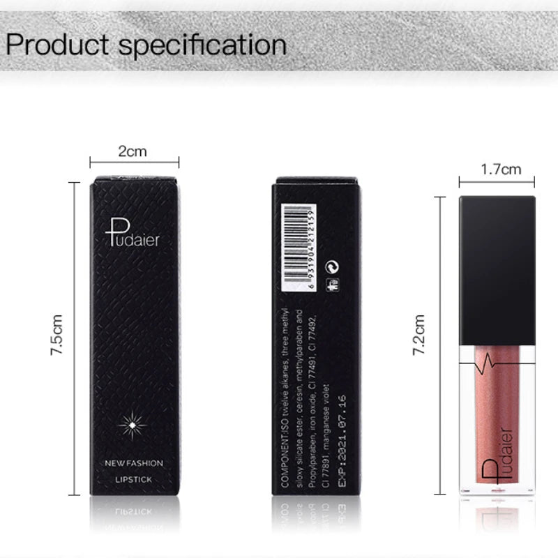 Blana Metallic Glitter Lipstick – Shimmer Gold, Waterproof Metallic Glitter Lipstick PRIMED