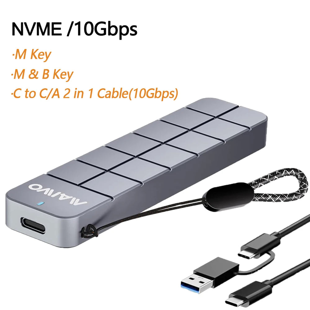 MAIWO M.2 NVMe SSD Enclosure USB 3.2 Gen2 10Gbps Aluminum SSD Enclosure PRIMED M.2 NVME SSD Case