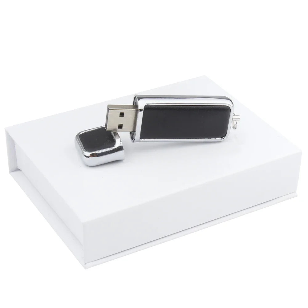 JASTER Leather USB Flash Drive 32GB–128GB | Free Custom Logo USB Flash Drive PRIMED With white box-H 64GB CN