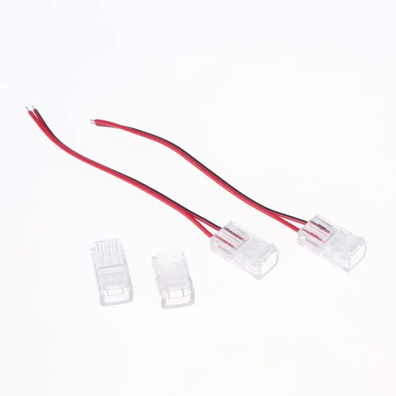 5-Pack 8mm 2-Pin L-Shape COB LED Strip Connectors No-Solder LED Strip Connector PRIMED