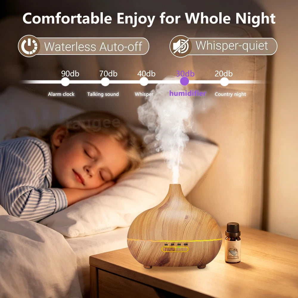 Woodgrain Essential Oil Diffuser & Humidifier USB 500ml