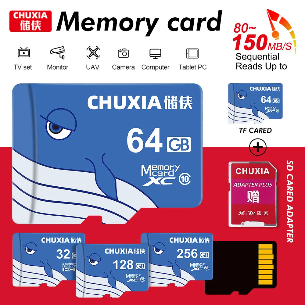 CHUXIA Micro SD Card Class 10 U3 A2 – 16GB to 256GB Micro SD Memory Card PRIMED