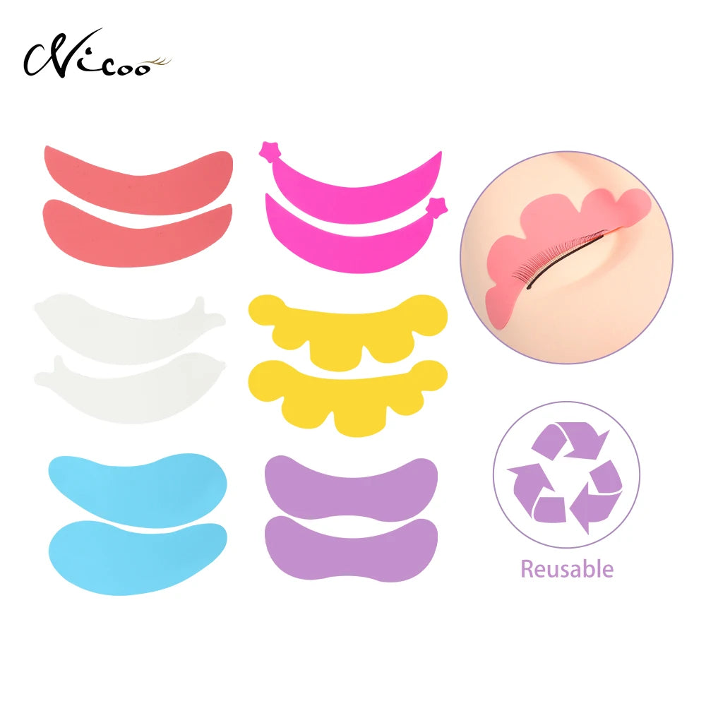 NICOO Reusable Silicone Eye Patches – Lash Lift & Extension Pads Lash Extension Tool PRIMED