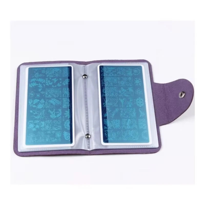 PU Nail Art Stamping Plates Storage Case 16/20/26 Slots