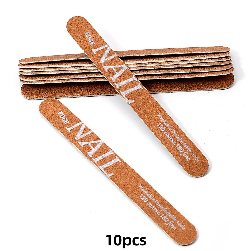 Natural Wood Nail Files 120/180 Grit – 10/25/50 Pcs Set Nail File Set PRIMED 10pcs Nail Files