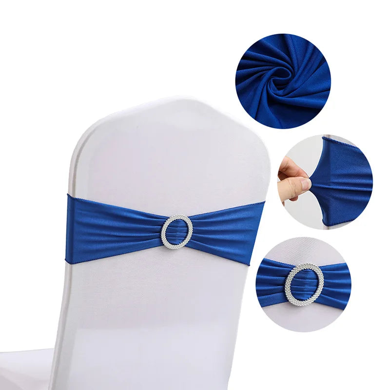 10 Pcs Spandex Chair Sashes with Buckle Slider | Wedding Décor