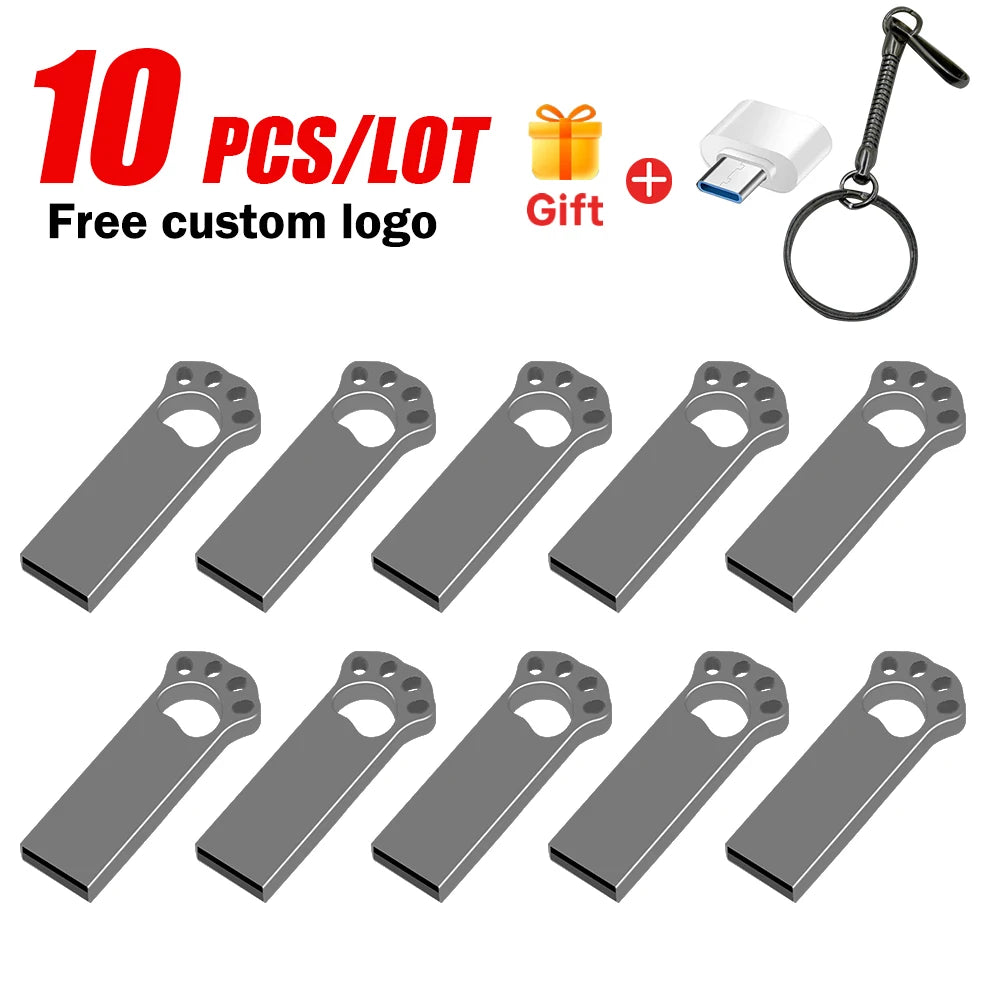 10-Pack Custom Logo Metal USB Flash Drives 128MB–128GB USB Flash Drive PRIMED 4GB x10pcs black u disk 1 China Mainland