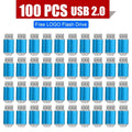 100-Pack Custom Logo Metal USB 2.0 Flash Drives 4GB–128GB USB Flash Drive PRIMED 4GB x 100PCS blue-B