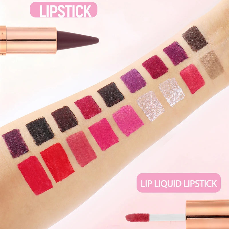 2-in-1 Matte Lip Liner & Lip Gloss Pen – 9 Colors, Waterproof Lip Liner Pen PRIMED