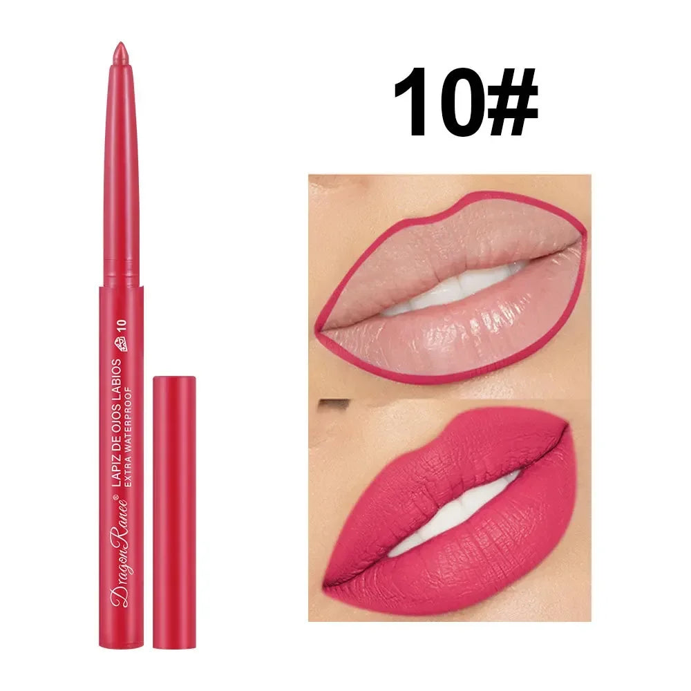 Dragon Ranee 12-Color Matte Lip Liner Pen – Waterproof & Long-Lasting Lip Liner Pen PRIMED 10