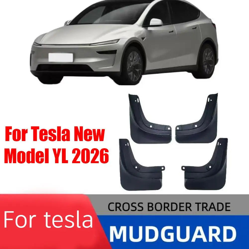 Tesla Model Y 2026 Mud Flaps – 4-Piece TPE Splash Guards