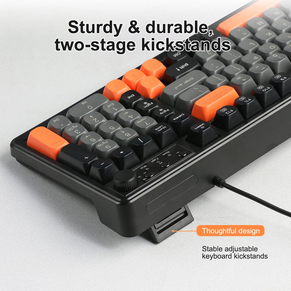 MissionFit Wired USB Keyboard with Number Pad – Slim 98-Key Wired USB Keyboard PRIMED
