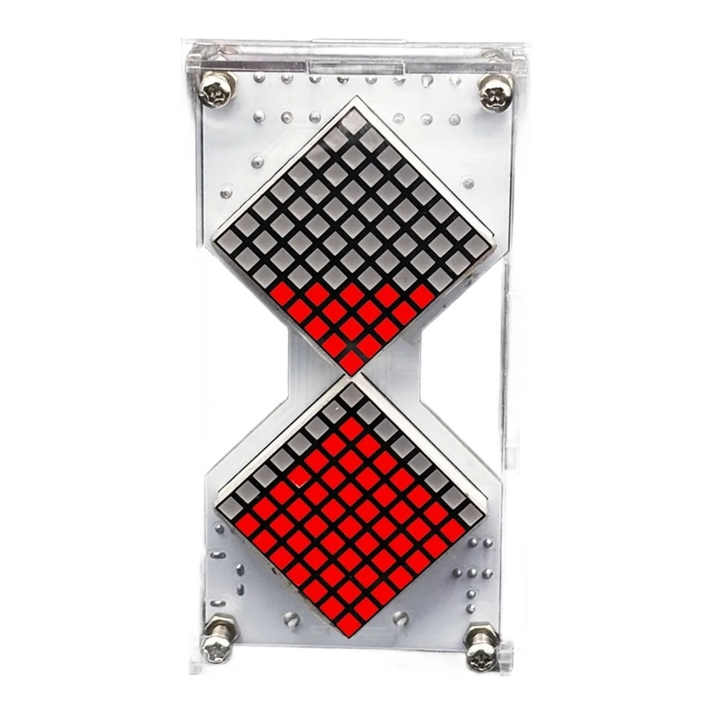 LED Matrix Hourglass DIY Kit | Gravity Sensor Timer YH-962 DIY Electronics Kit PRIMED Red China Mainland 220V-240V EU Plug