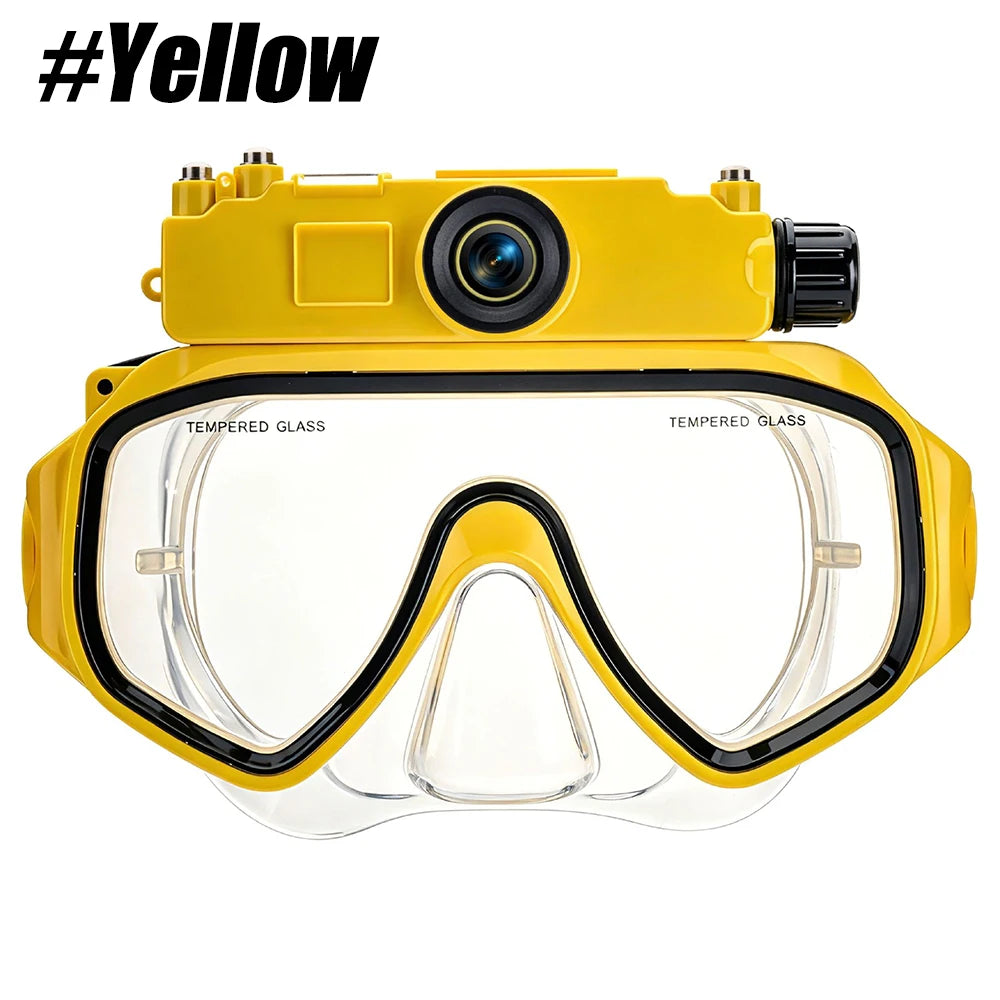 Snorkeling Mask with 2K Camera, 100° Wide Angle & 64GB Card