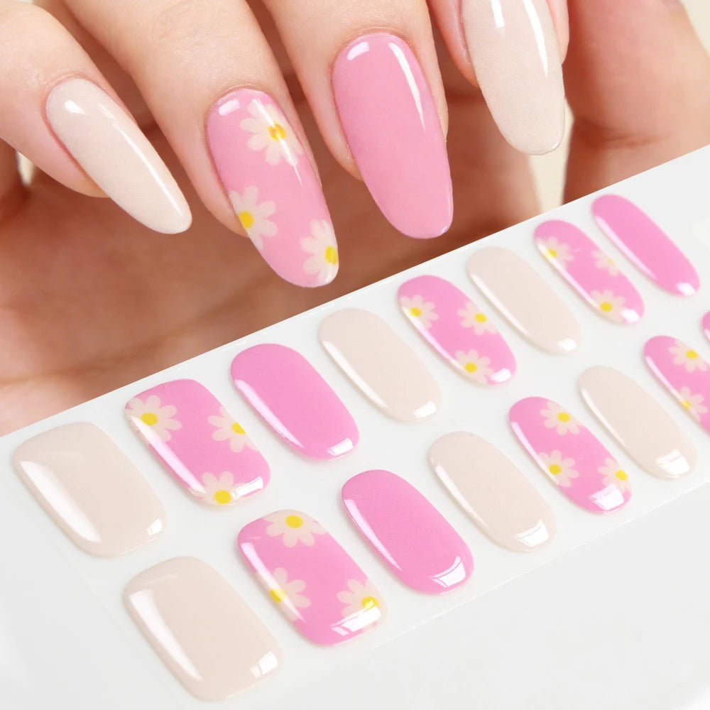 Semi Cured UV Gel Nail Stickers – Brown Leopard Print