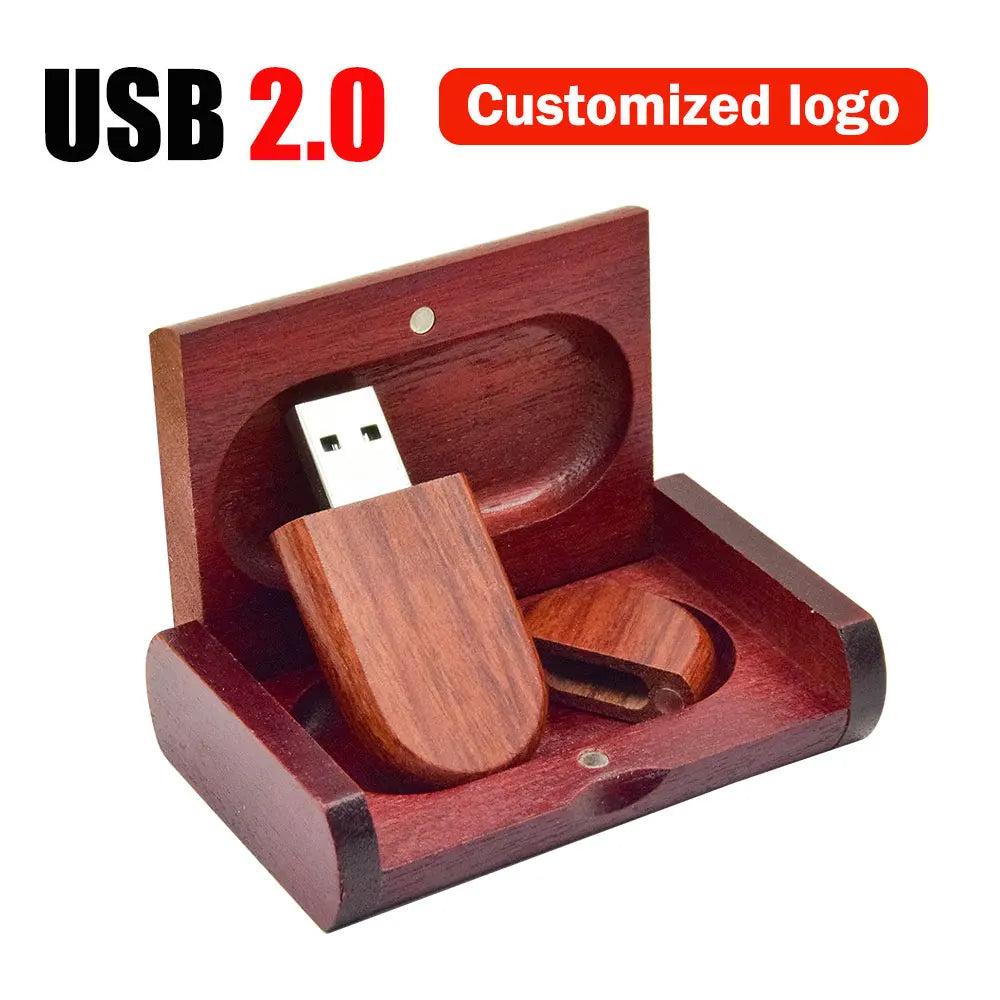 Wooden USB Flash Drive 4–64GB | Free Custom Logo Engraving