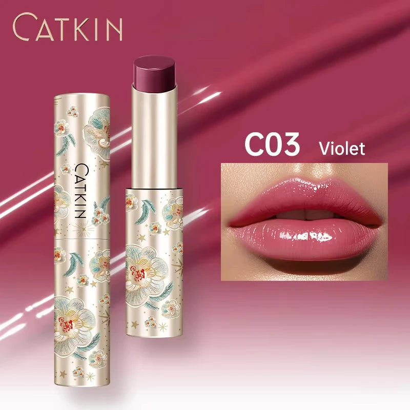 CATKIN Glossy Lip Balm – 12H Hydrating Tinted Lipstick Glossy Lip Balm PRIMED C03