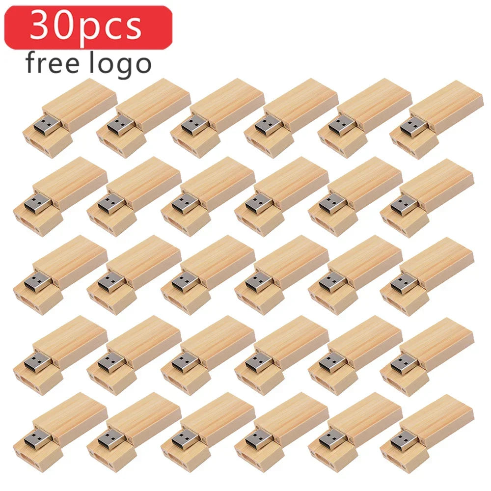 30-Pack Wooden USB Flash Drives 8GB–128GB | Free Custom Logo USB Flash Drive PRIMED bamboo no box 128 GB CN
