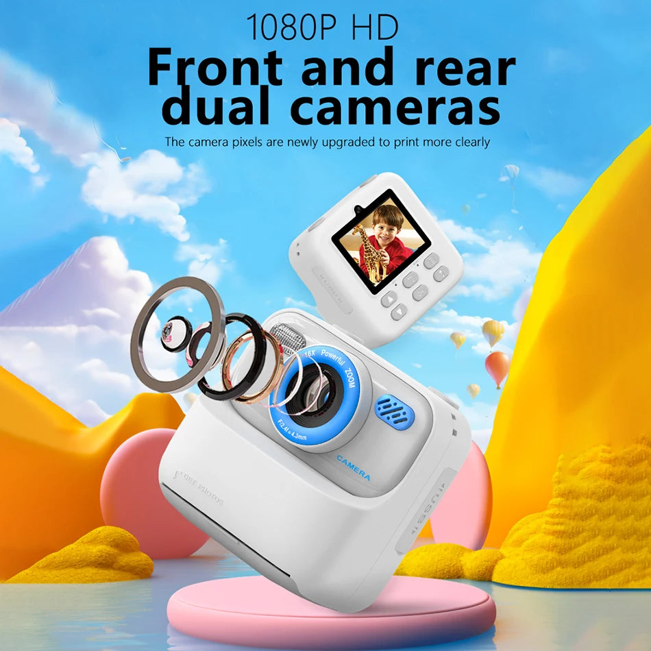 Kids Instant Print Camera 1080P HD | 58mm Thermal, Ages 3–12 Kids Instant Camera PRIMED
