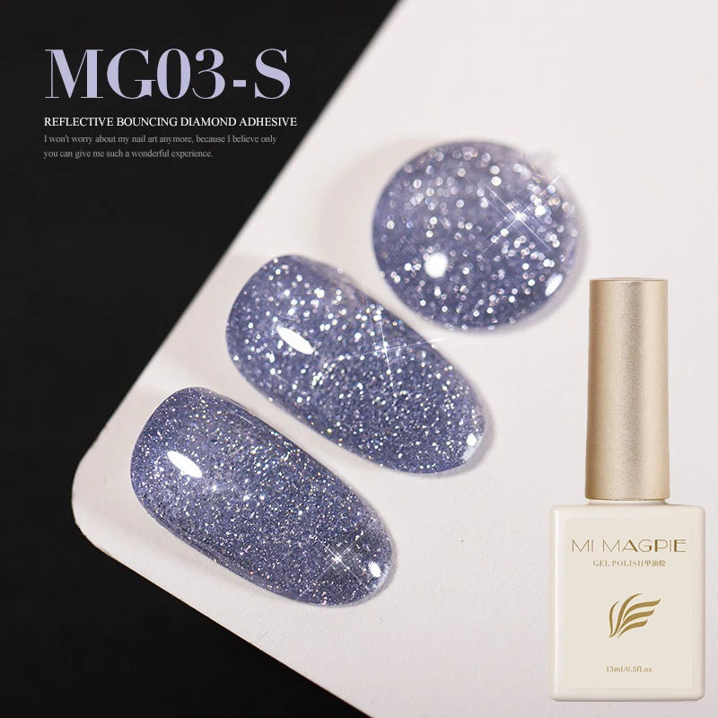 Diamond Glitter Gel Polish – Holographic UV LED Nail Gel 15ml