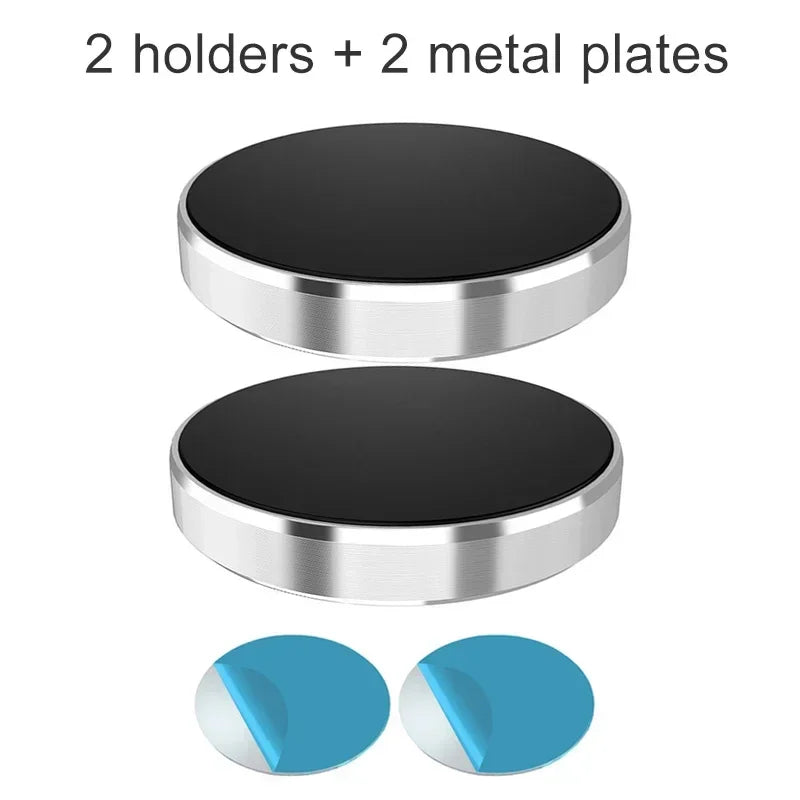 Universal Magnetic Car Phone Mount – Dashboard & Windshield Car Phone Mount PRIMED 2pcs Silver-Fixed
